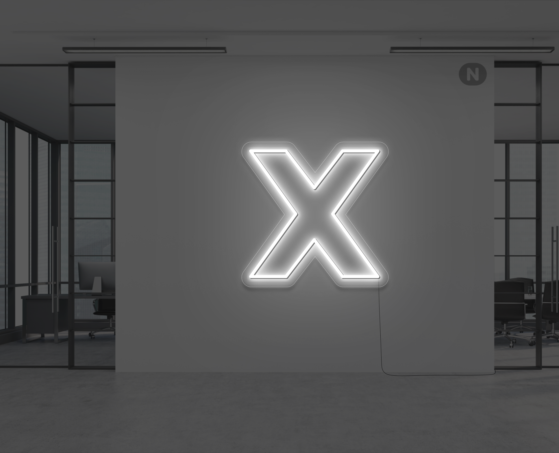 neon-buchstabe-x-weiss