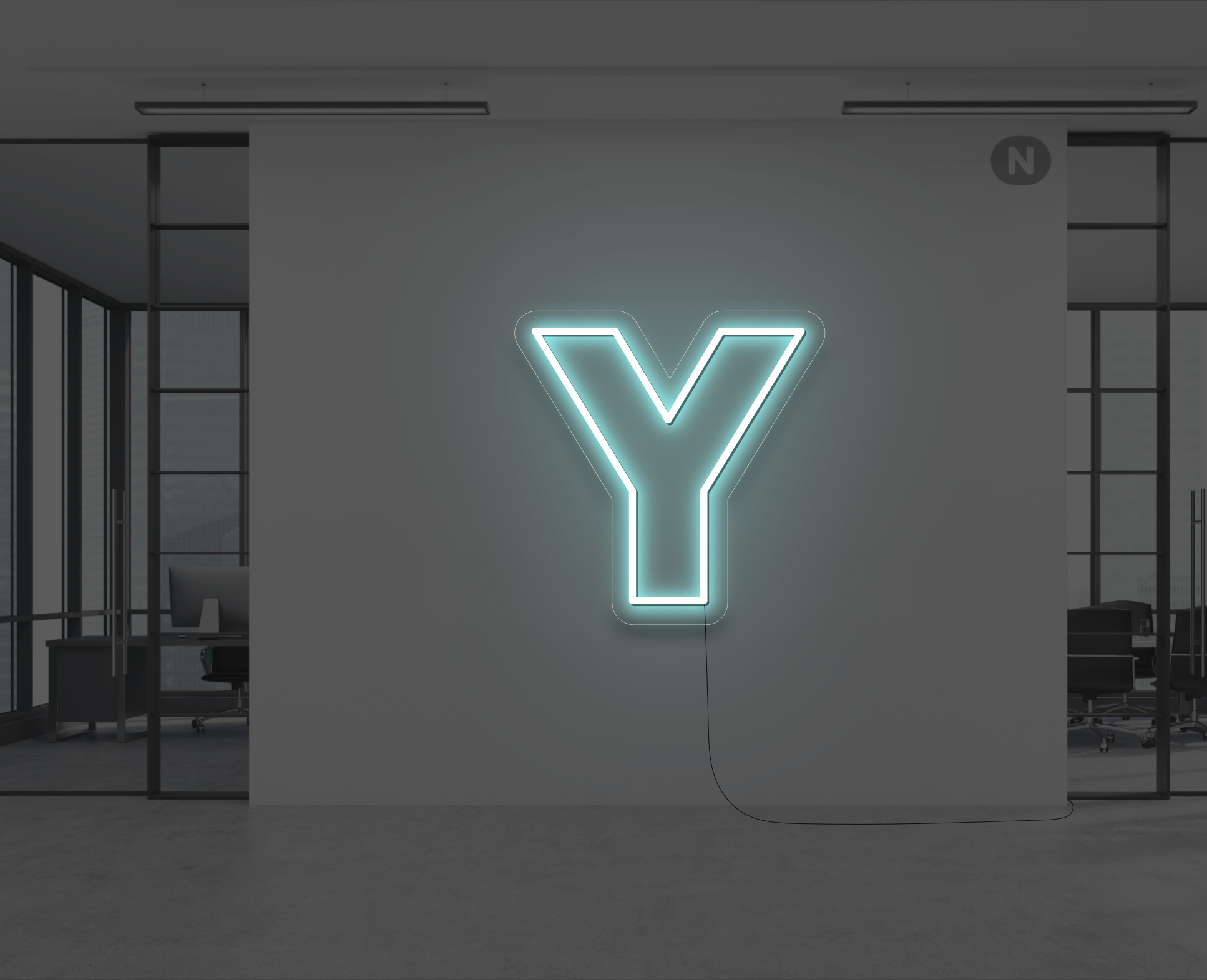 neon-buchstabe-y-eisblau
