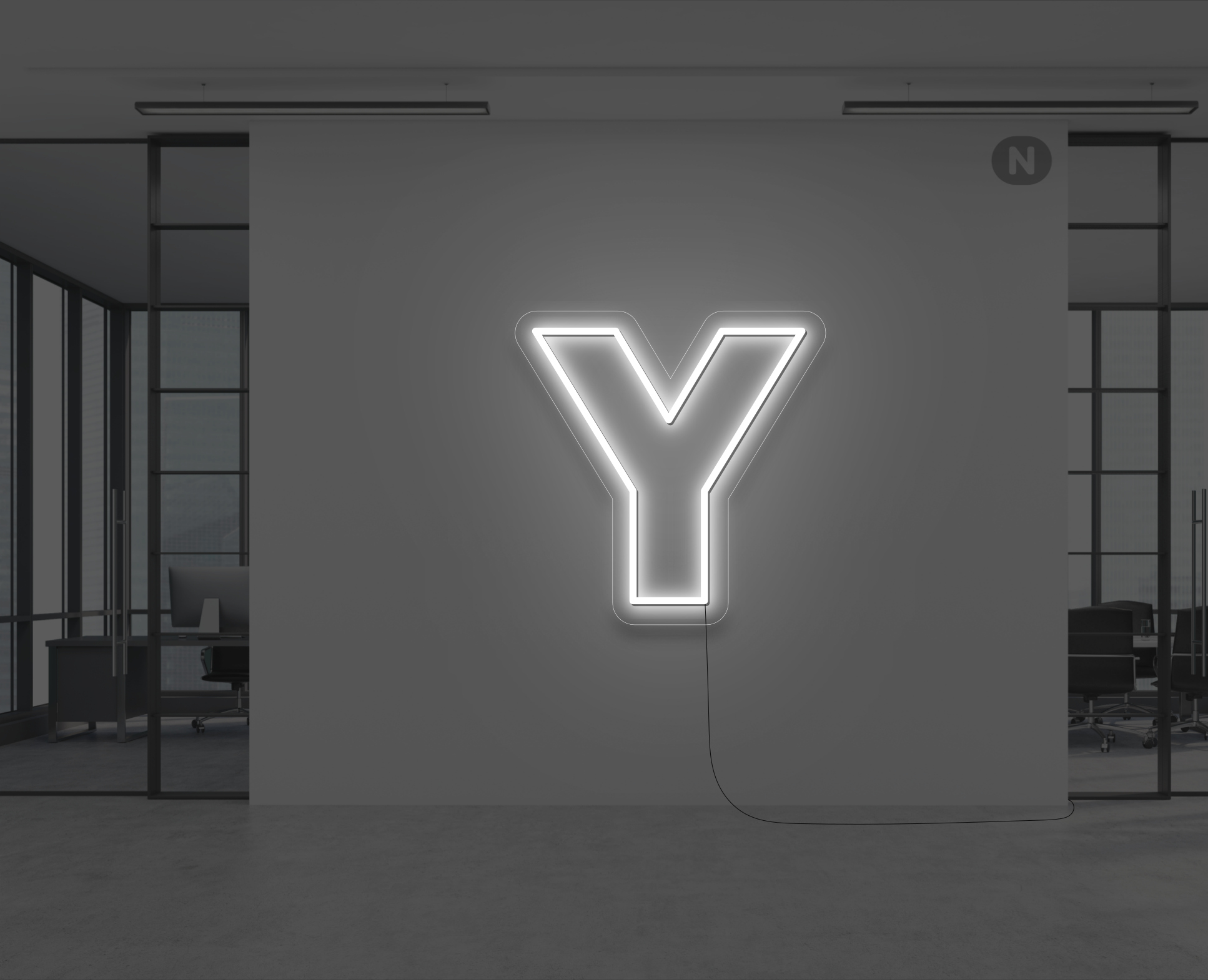 neon-buchstabe-y-weiss