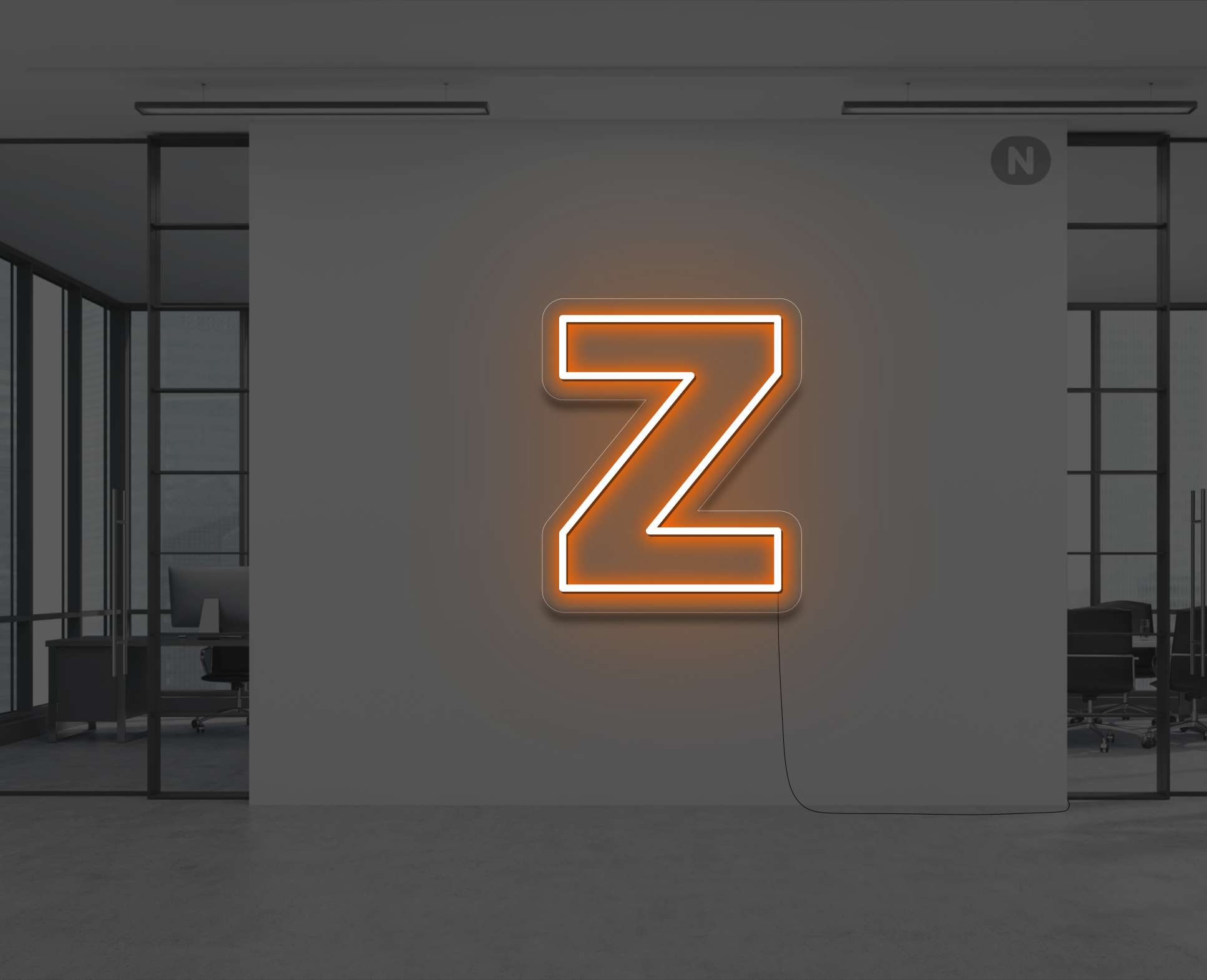 neon-buchstabe-z-orange