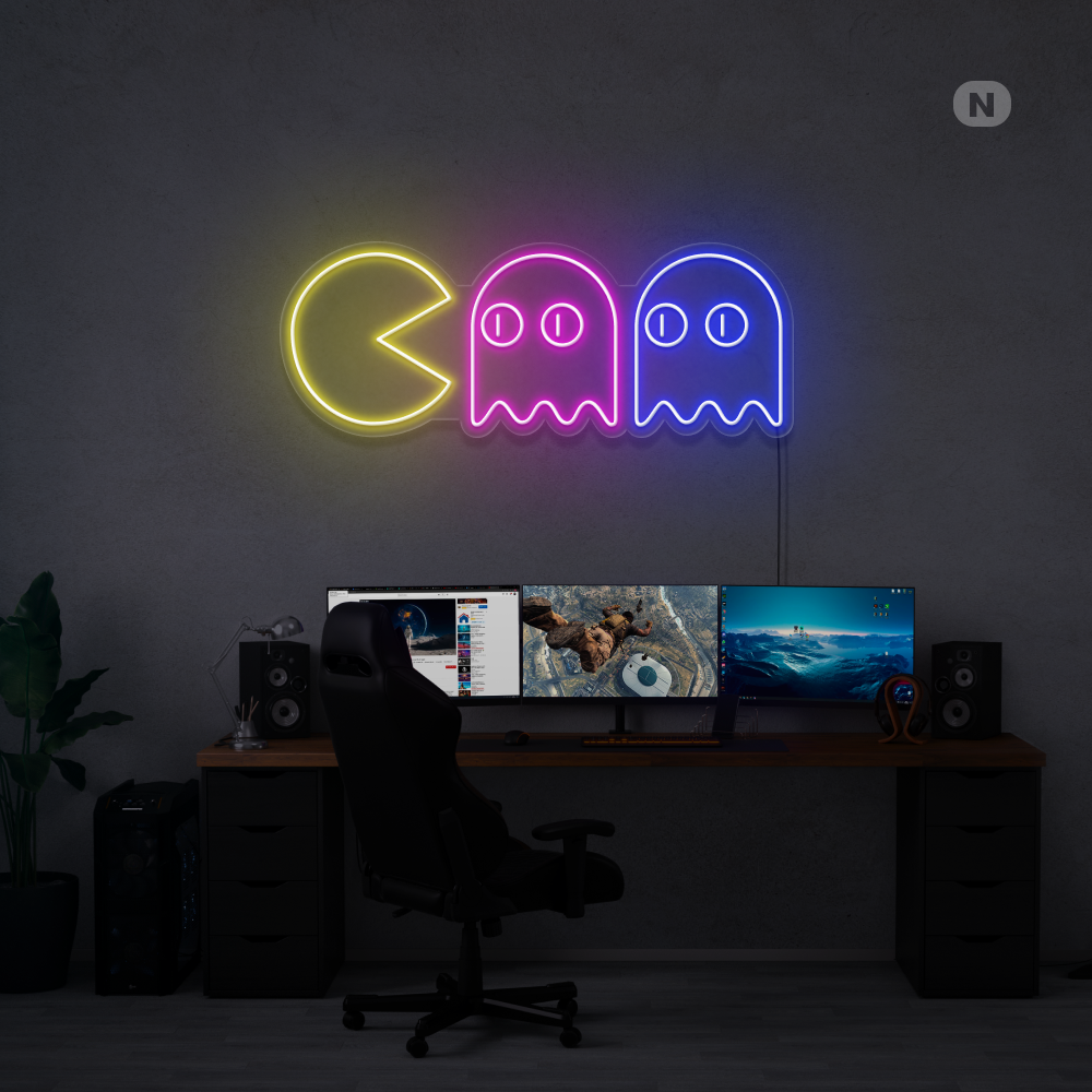 Neon Schild Pac Man