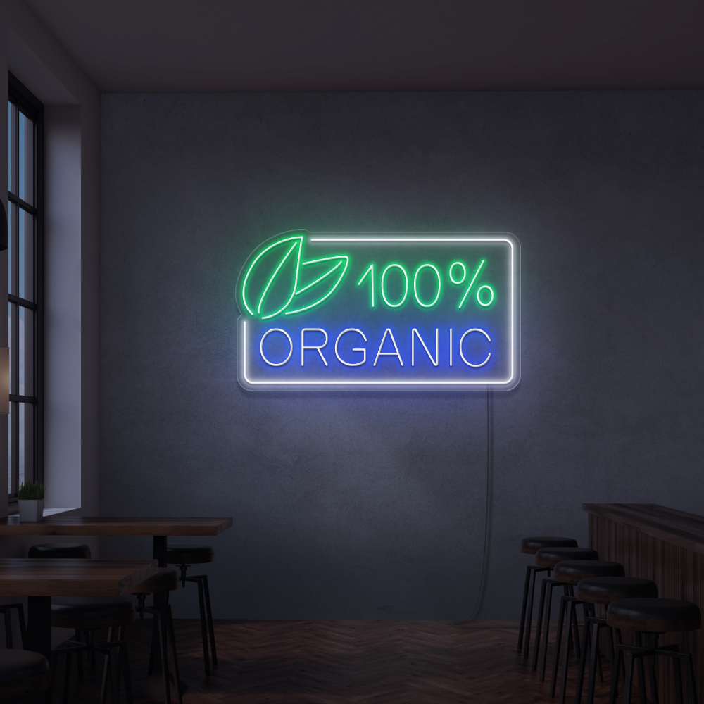 Neon Schild 100% Organic
