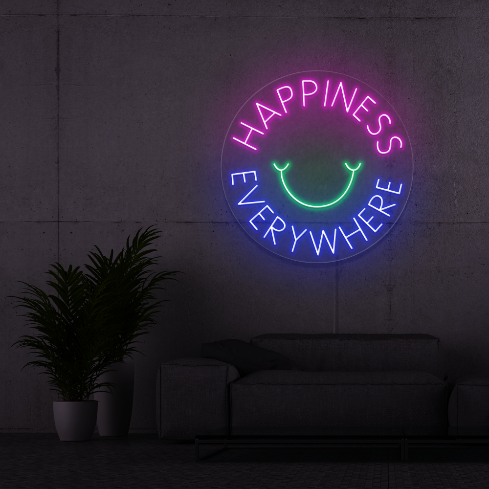 Neon Schild Hapiness