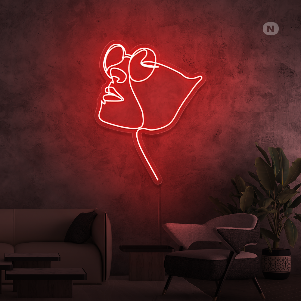 Neon Schild Gesicht mit Brille