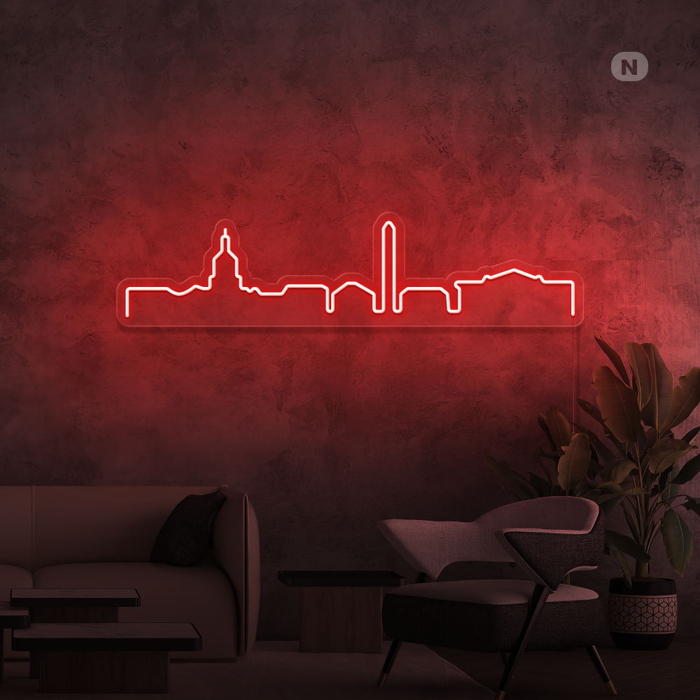 Neon Schild Skyline
