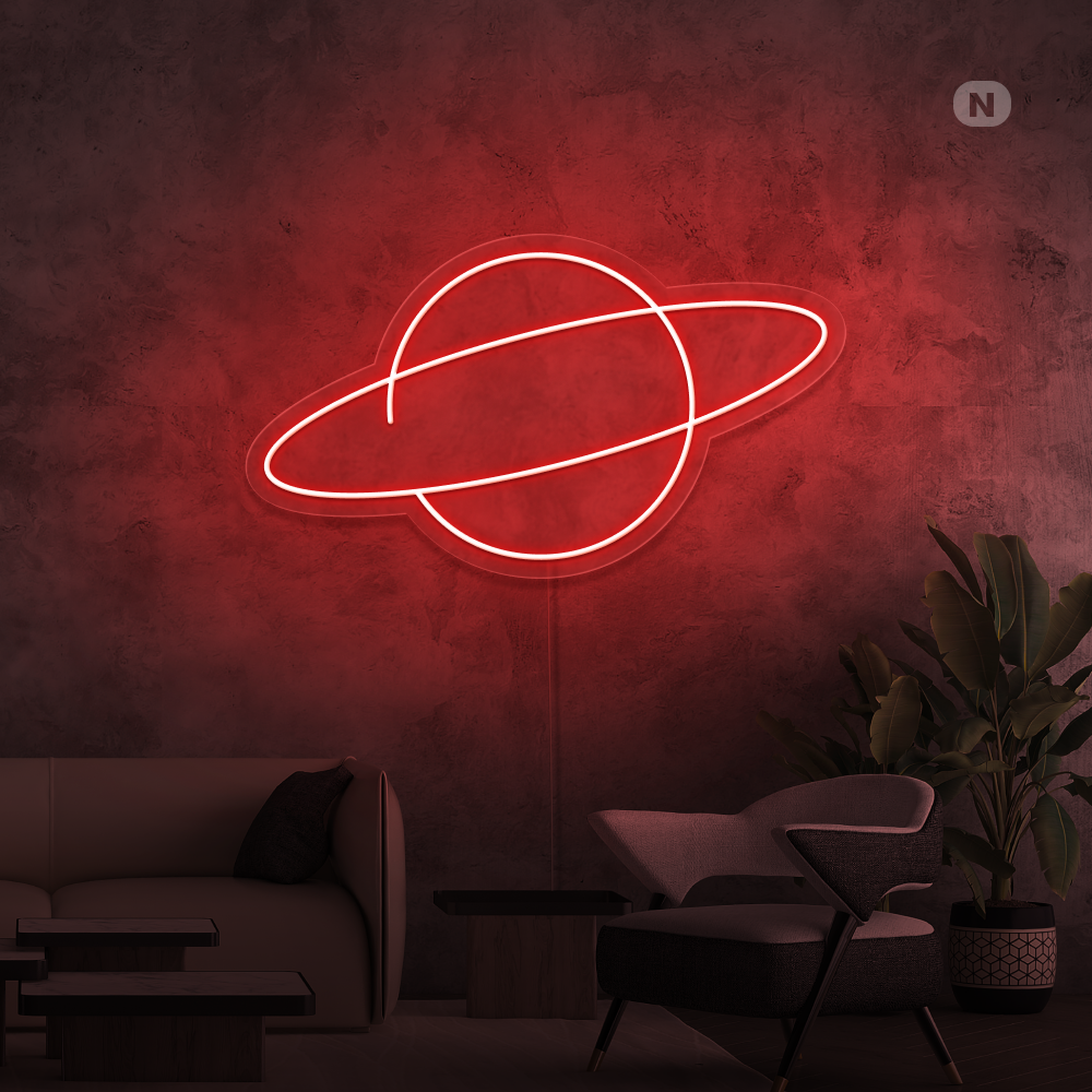 Neon Schild Planet