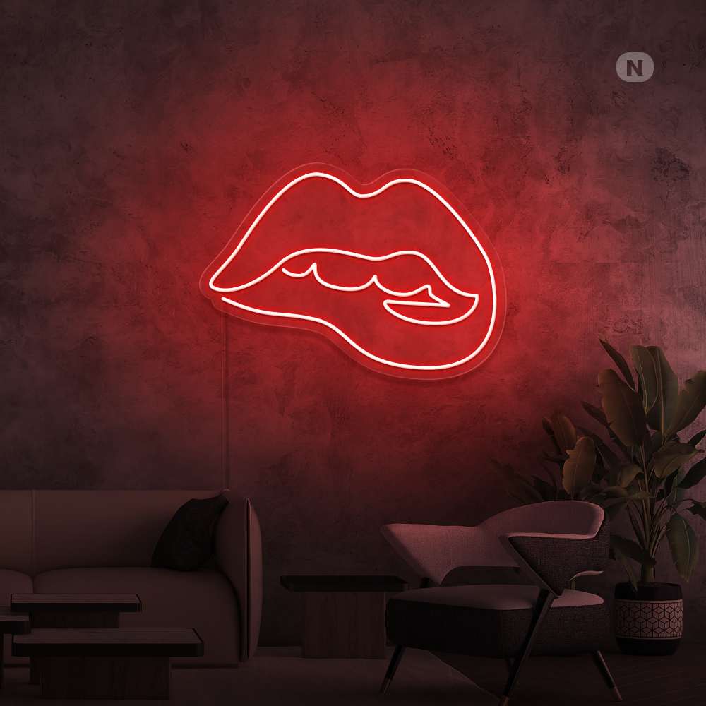 Neon Schild Verführerische Lippe