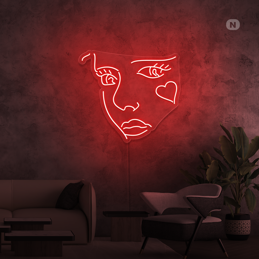 Neon Schild Joker Gesicht