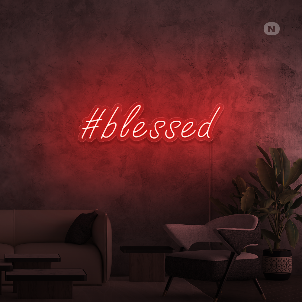 Neon Schild #Blessed