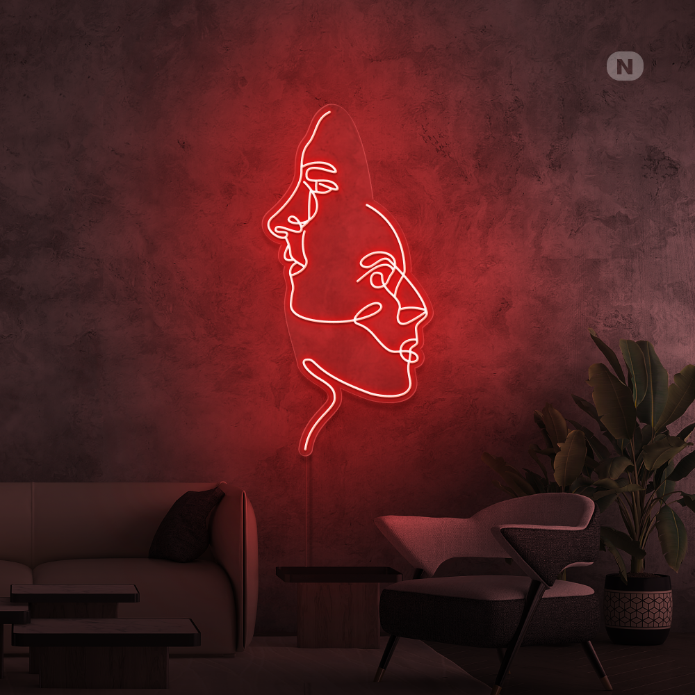 Neon Schild Die Gesichter