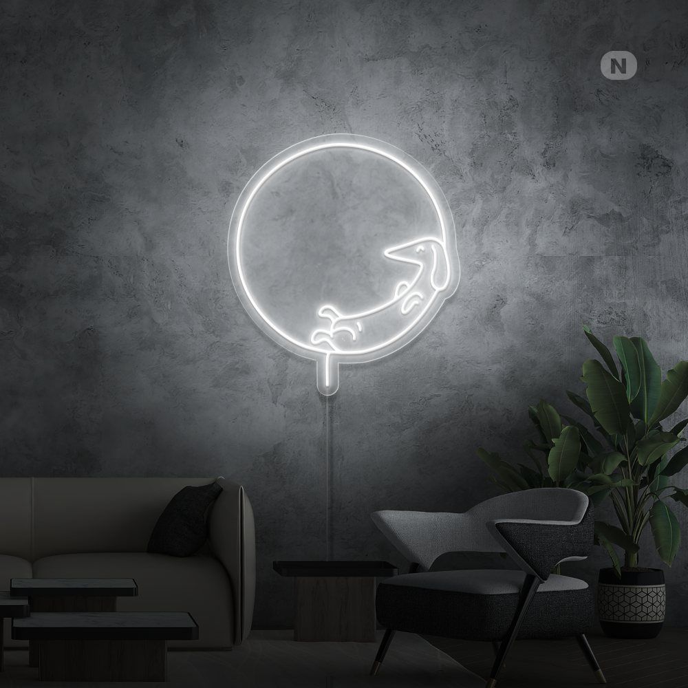 Neon Schild Schlafender Hund