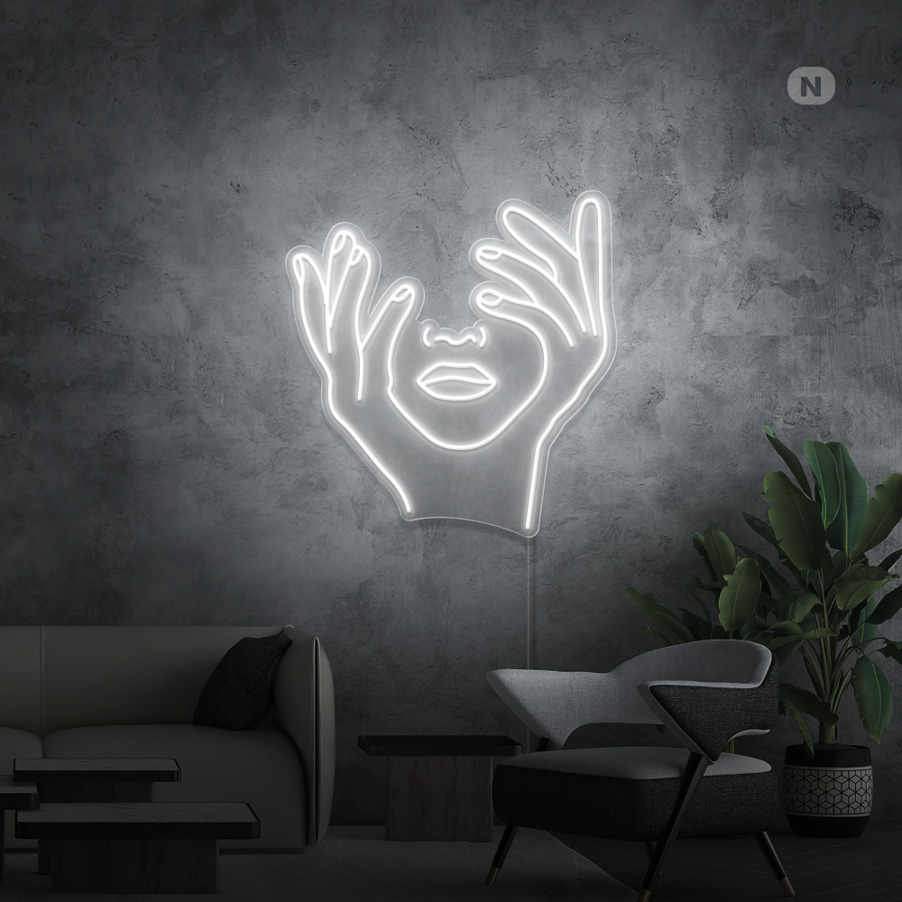 Neon Schild Künstlerisches Gesicht