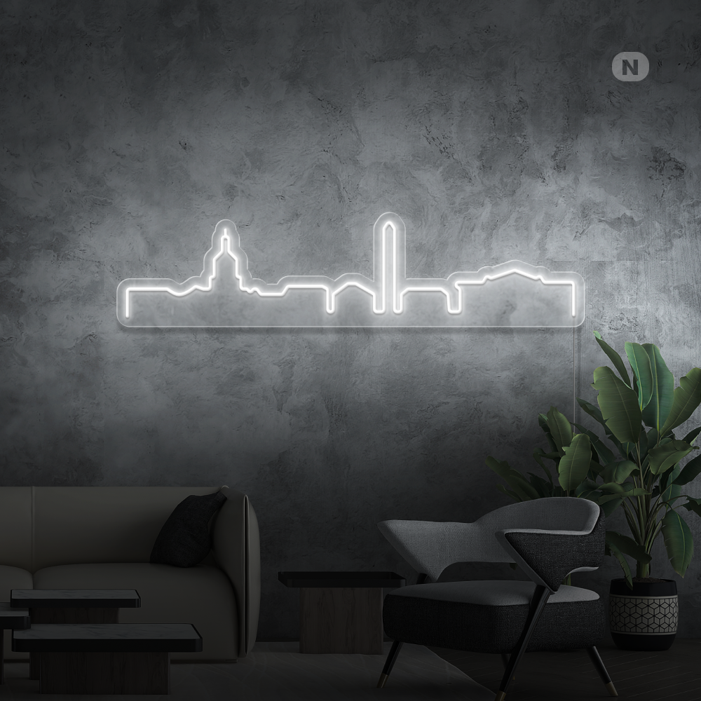 Neon Schild Skyline