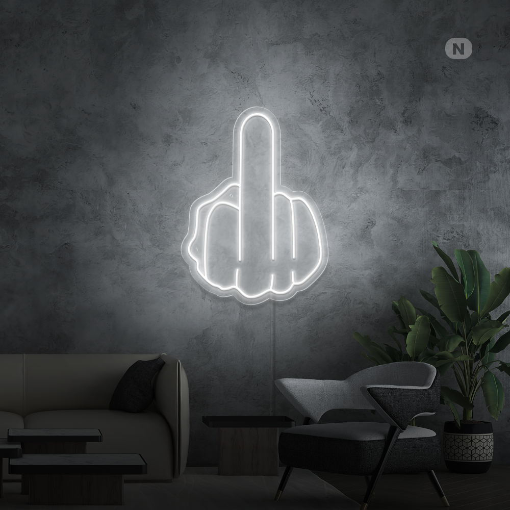 Neon Schild Mittelfinger