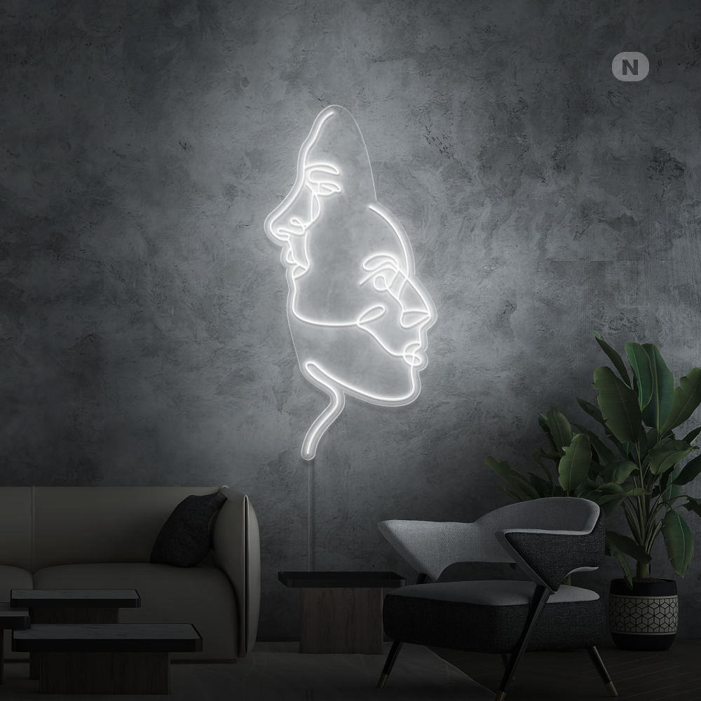 Neon Schild Die Gesichter