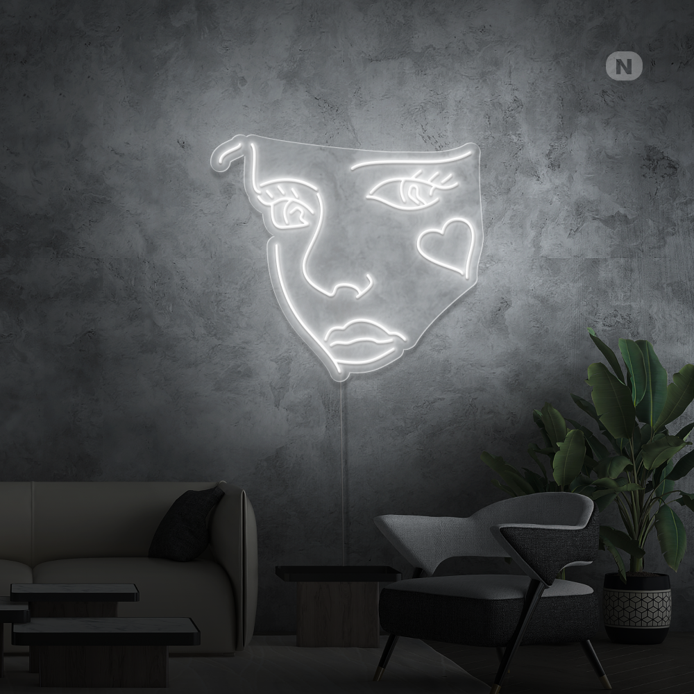 Neon Schild Joker Gesicht