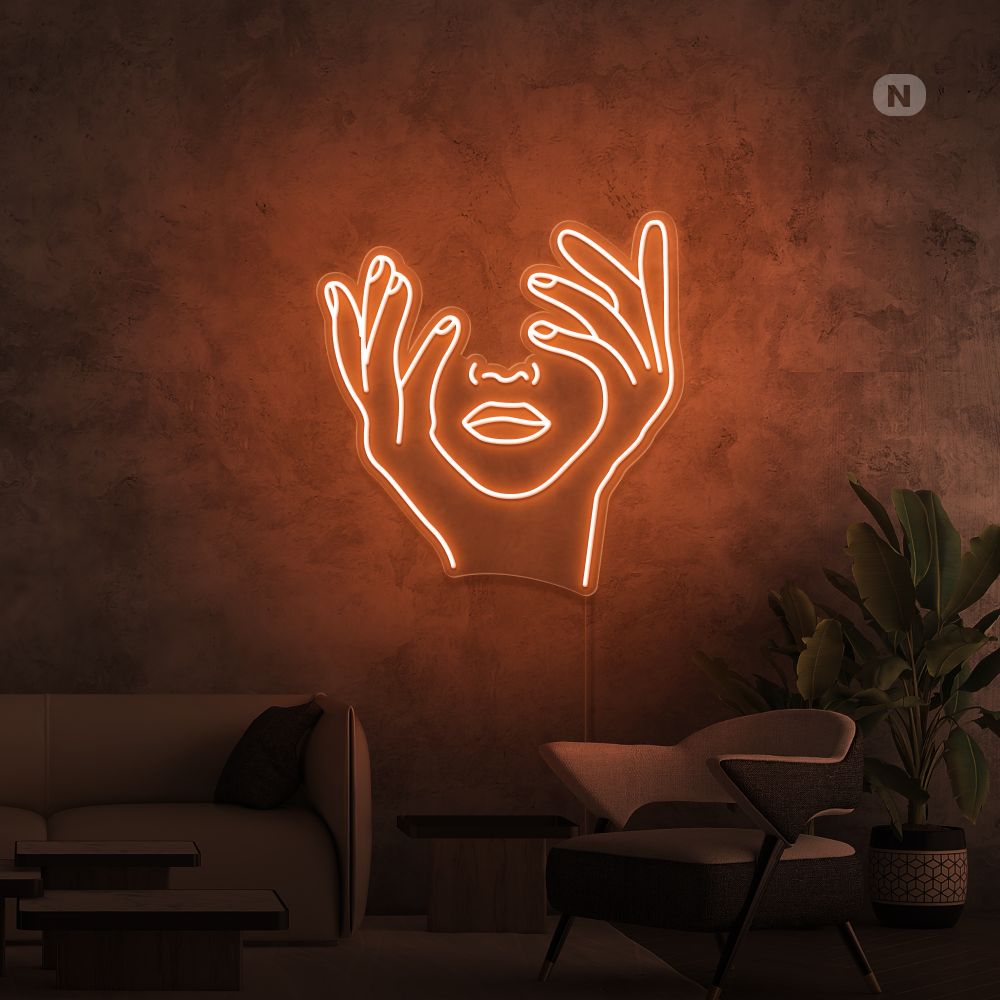 Neon Schild Künstlerisches Gesicht