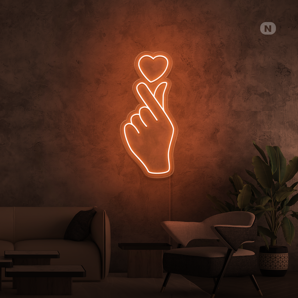 Neon Schild Liebe Hand