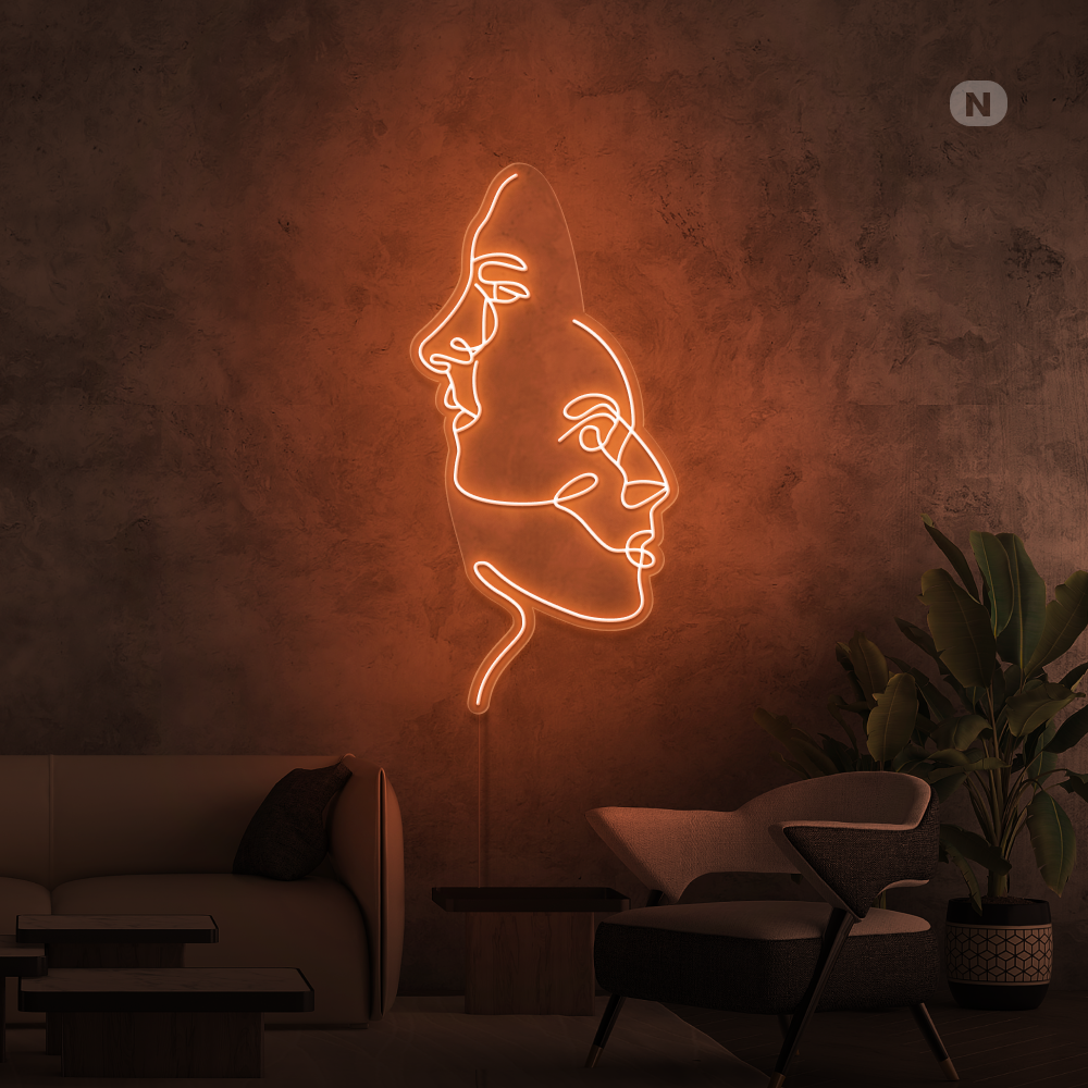 Neon Schild Die Gesichter