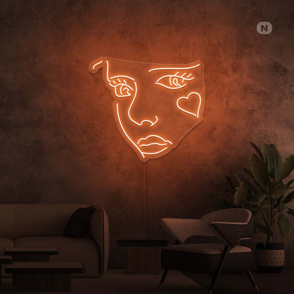 Neon Schild Joker Gesicht