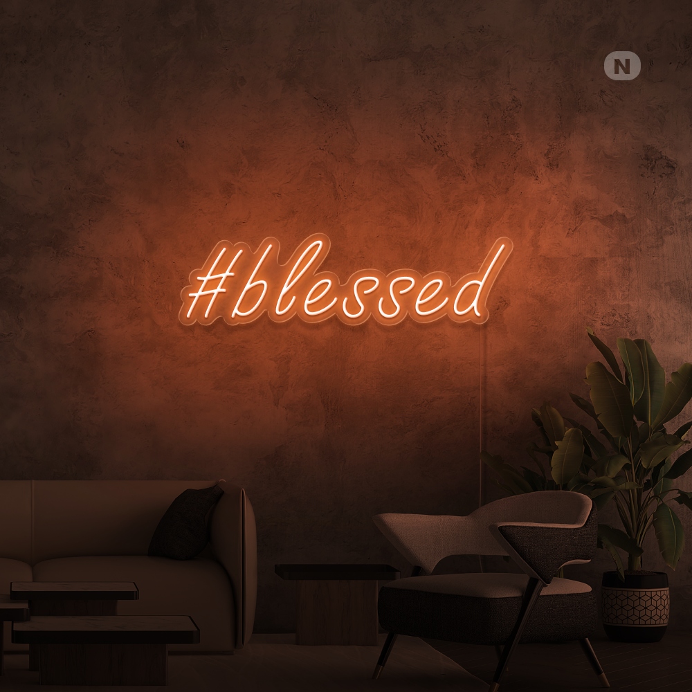 Neon Schild #Blessed