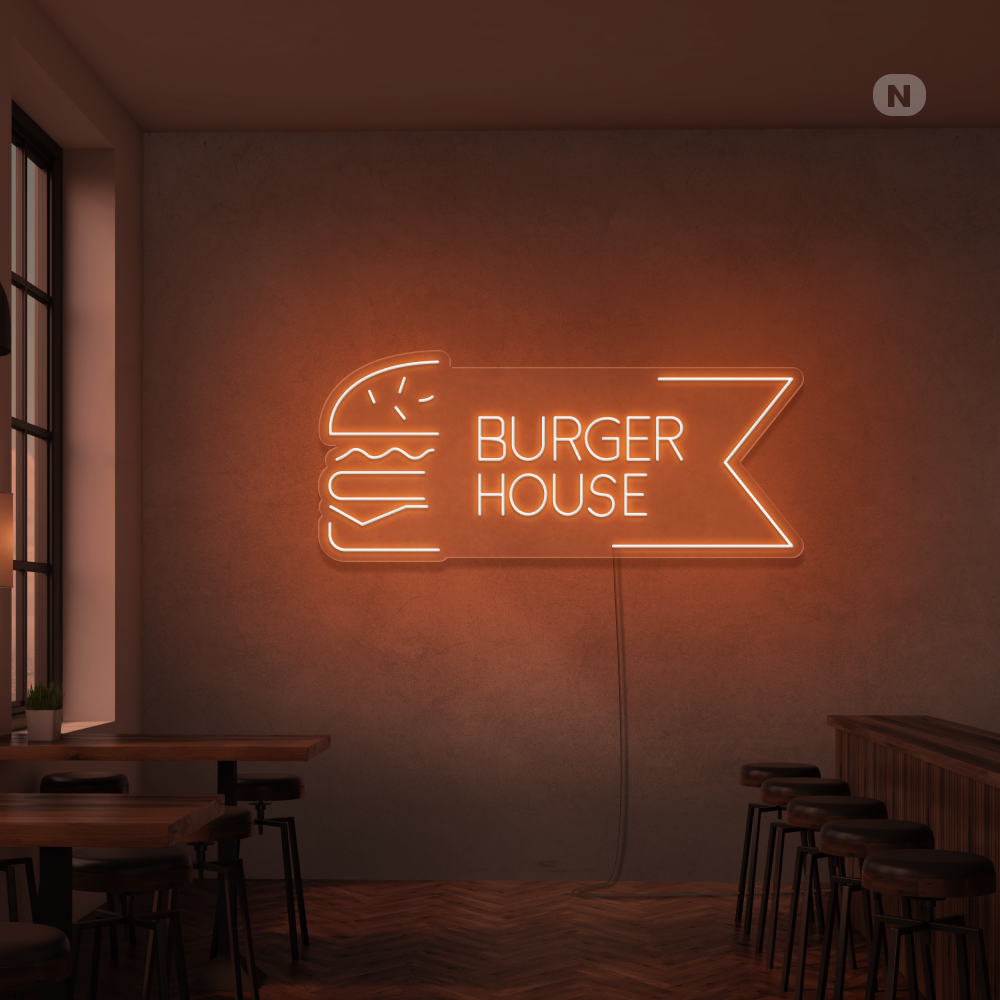 Neon Schild Burger House