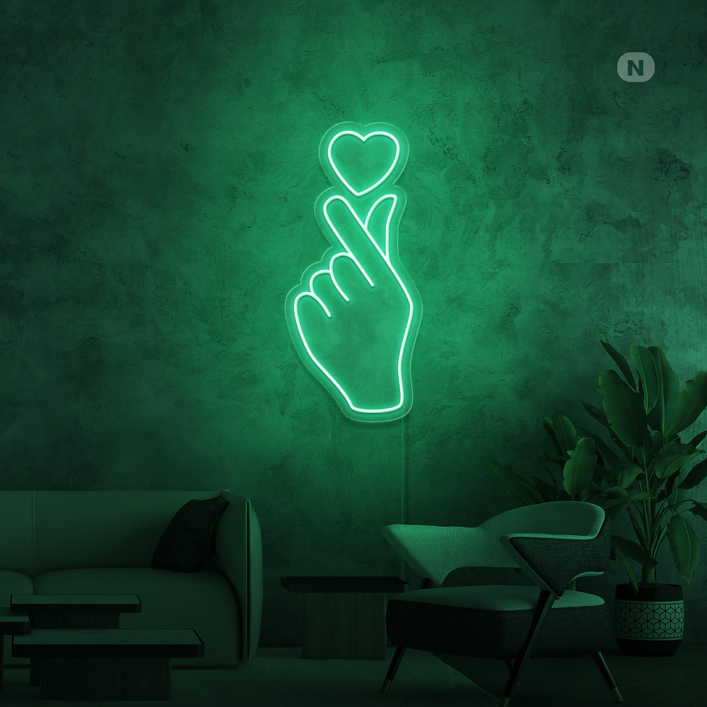 Neon Schild Liebe Hand