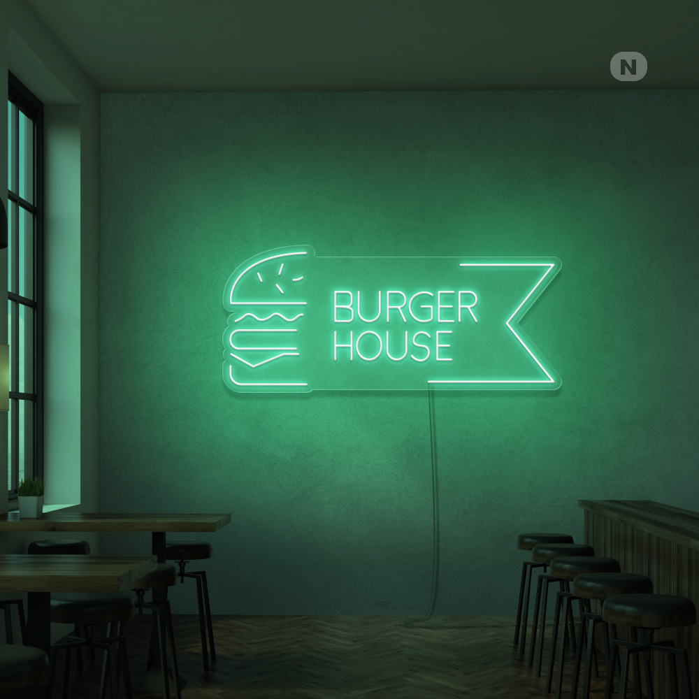 Neon Schild Burger House