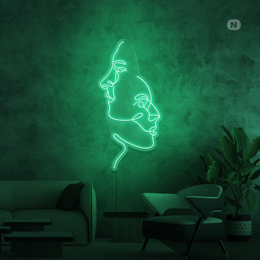 Neon Schild Die Gesichter