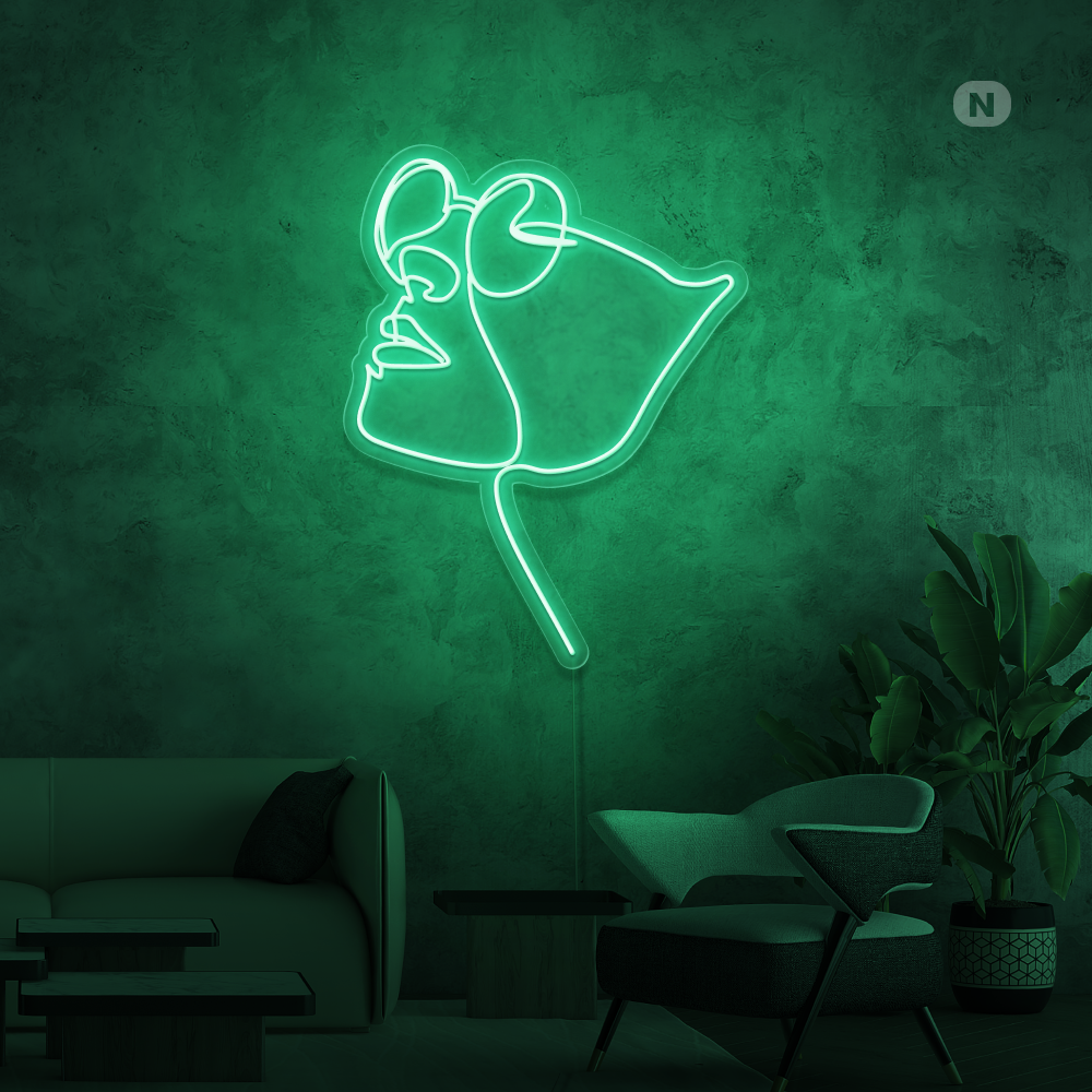 Neon Schild Gesicht mit Brille