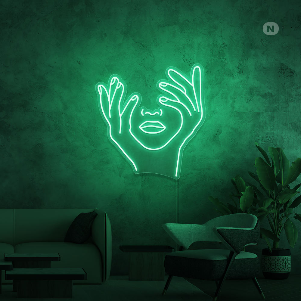 Neon Schild Künstlerisches Gesicht