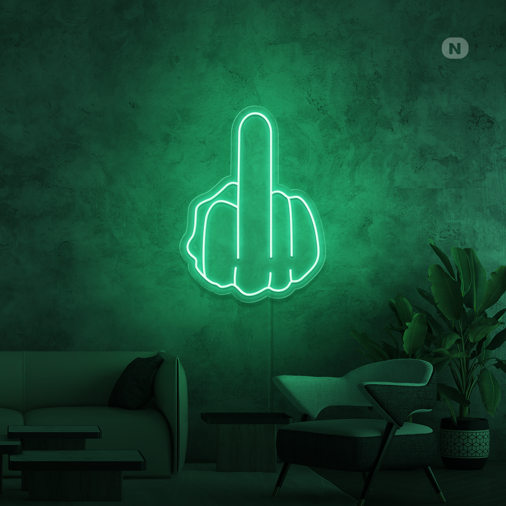 Neon Schild Mittelfinger
