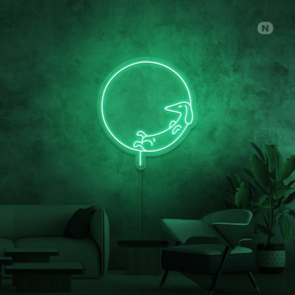 Neon Schild Schlafender Hund