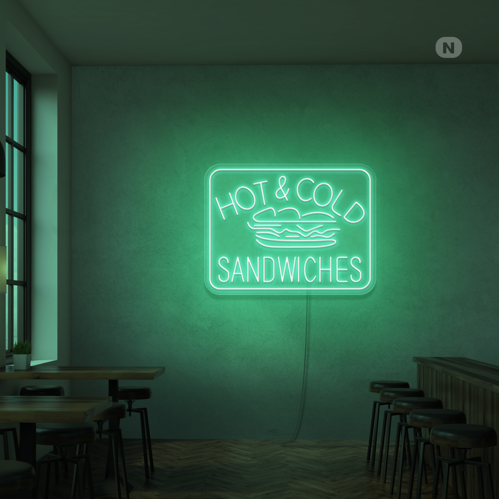 Neon Schild Hot & Cold Sandwiches