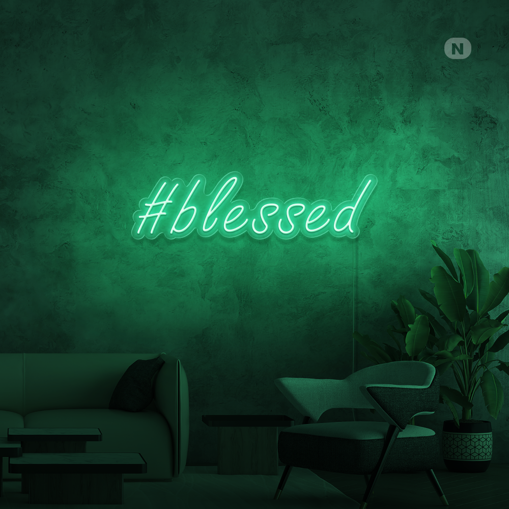Neon Schild #Blessed