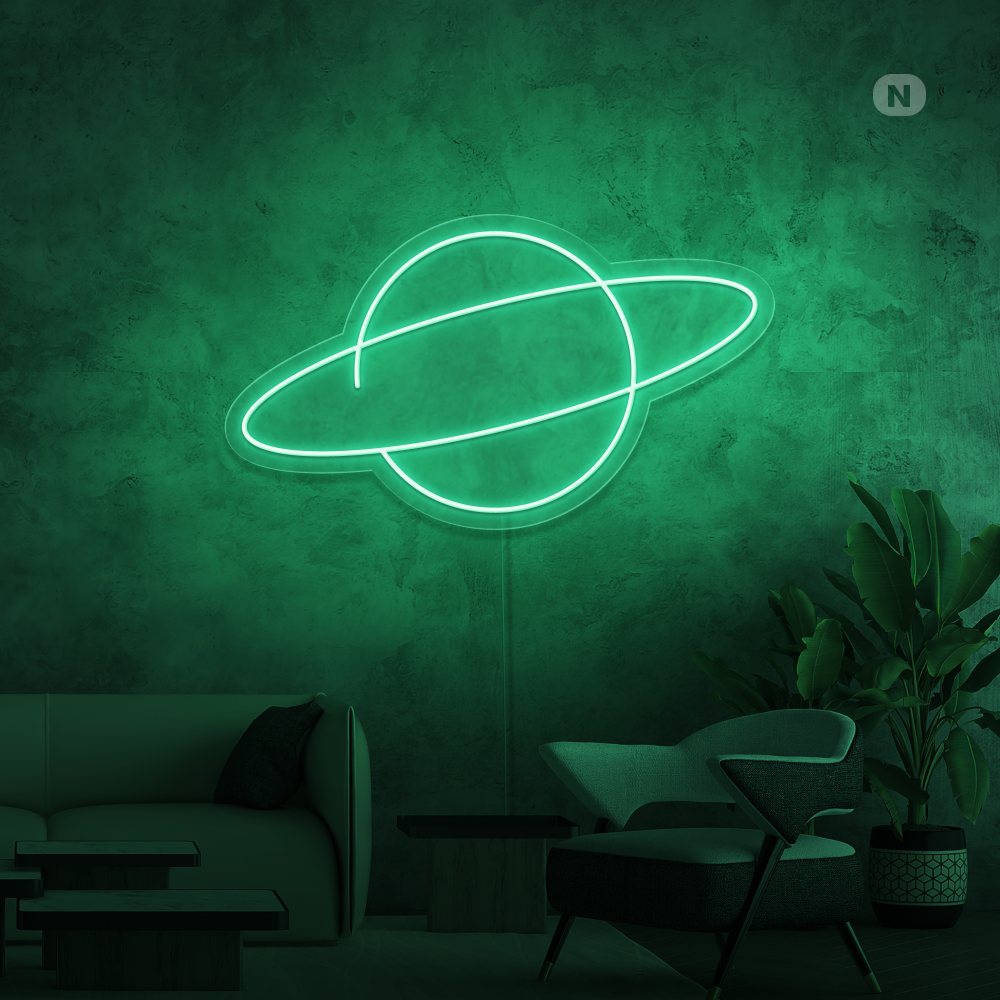 Neon Schild Planet
