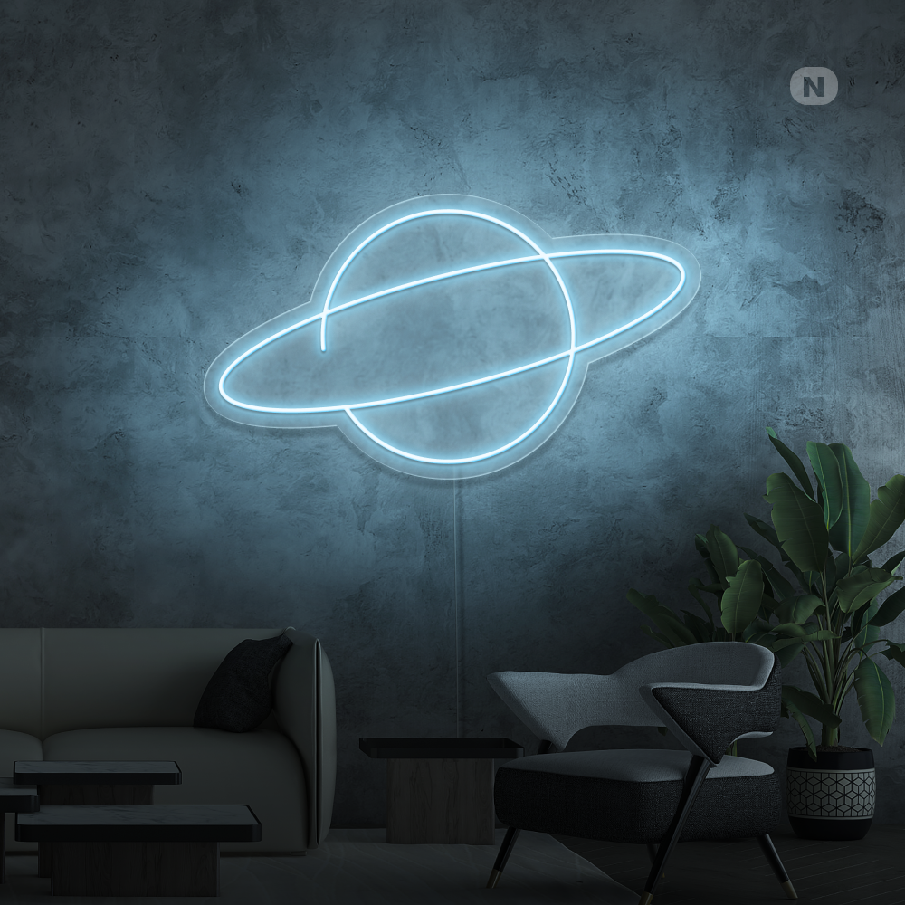 Neon Schild Planet