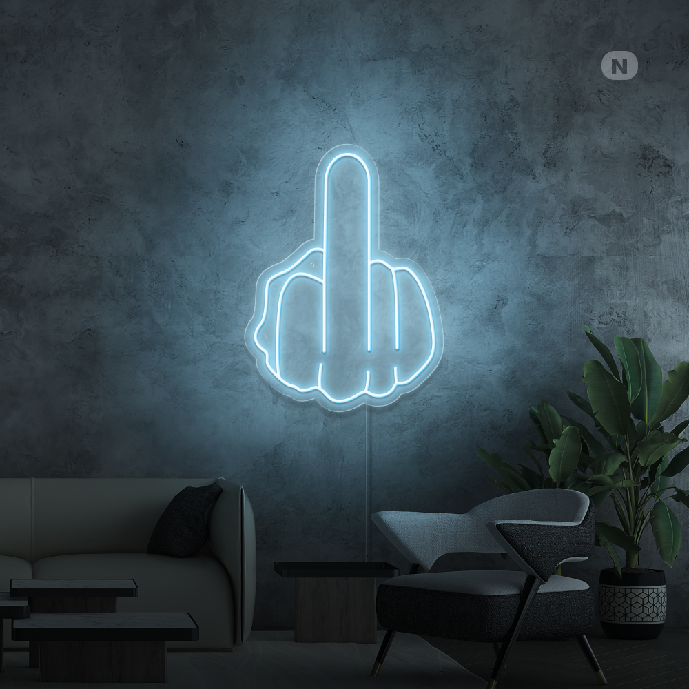 Neon Schild Mittelfinger