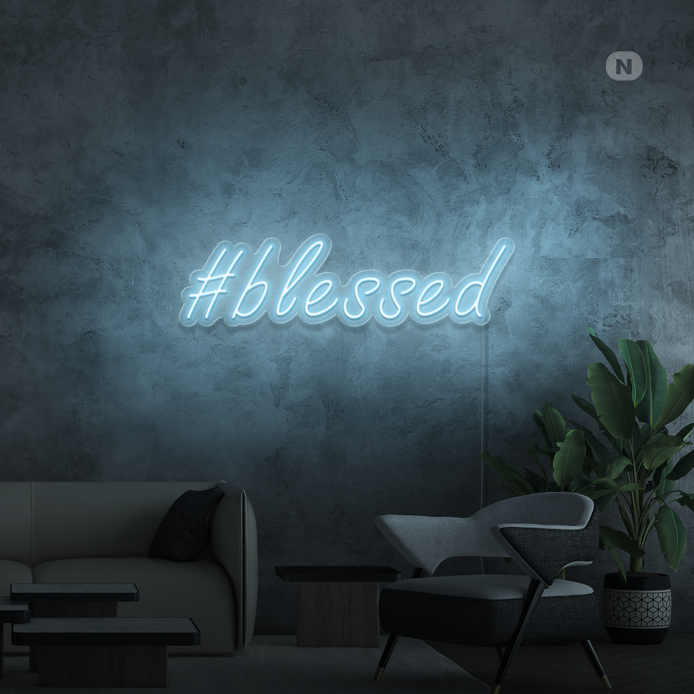 Neon Schild #Blessed