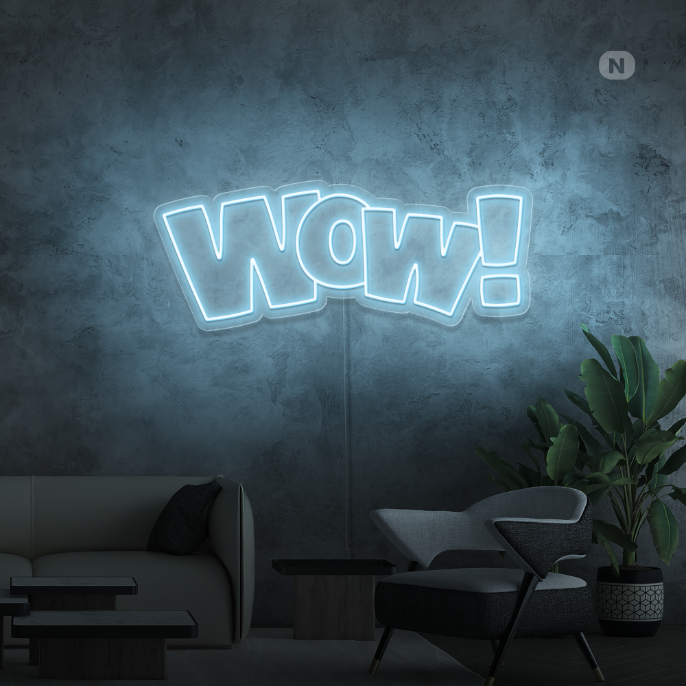 Neon Schild Wow!