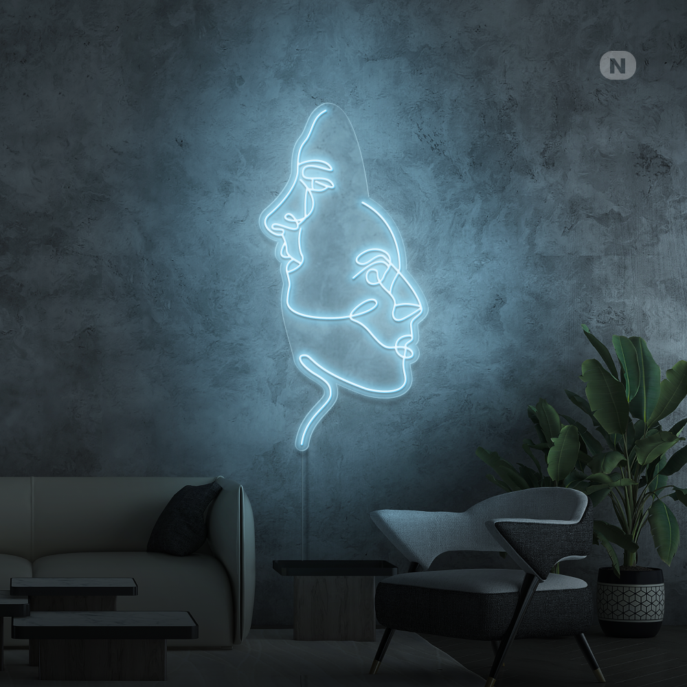 Neon Schild Die Gesichter