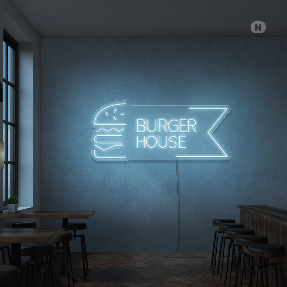 Neon Schild Burger House