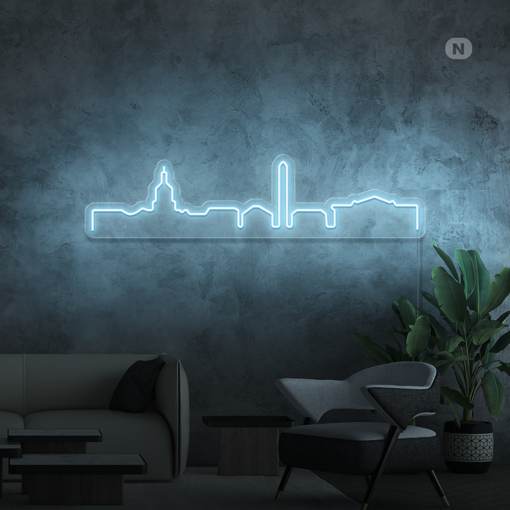 Neon Schild Skyline