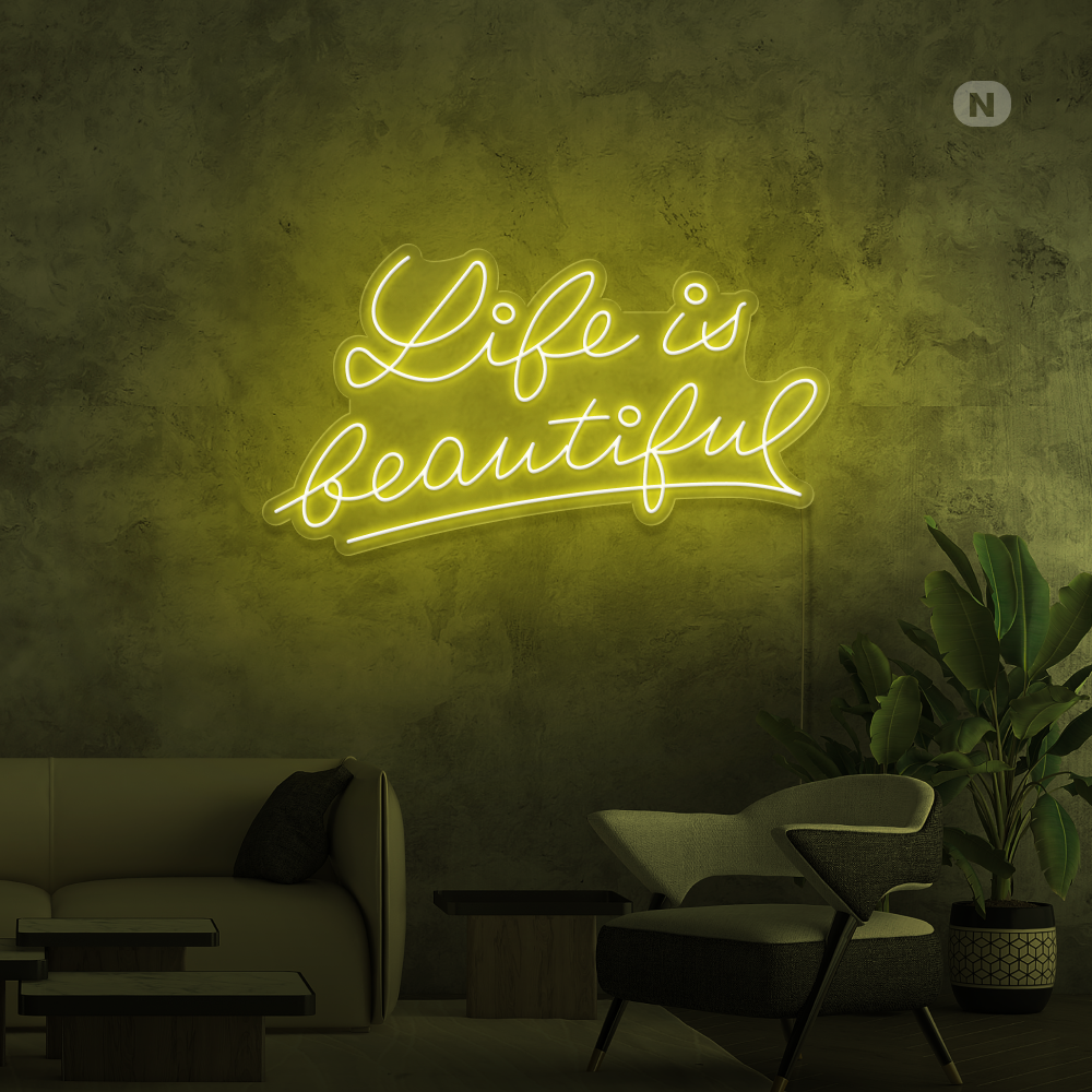 Neon Schild Leben Zitat 2