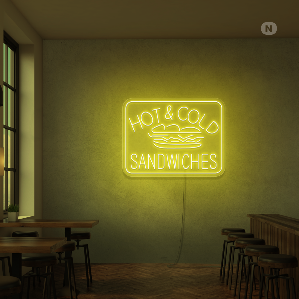 Neon Schild Hot & Cold Sandwiches