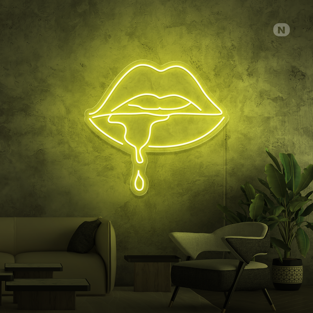 Neon Schild Ätzende Lippe