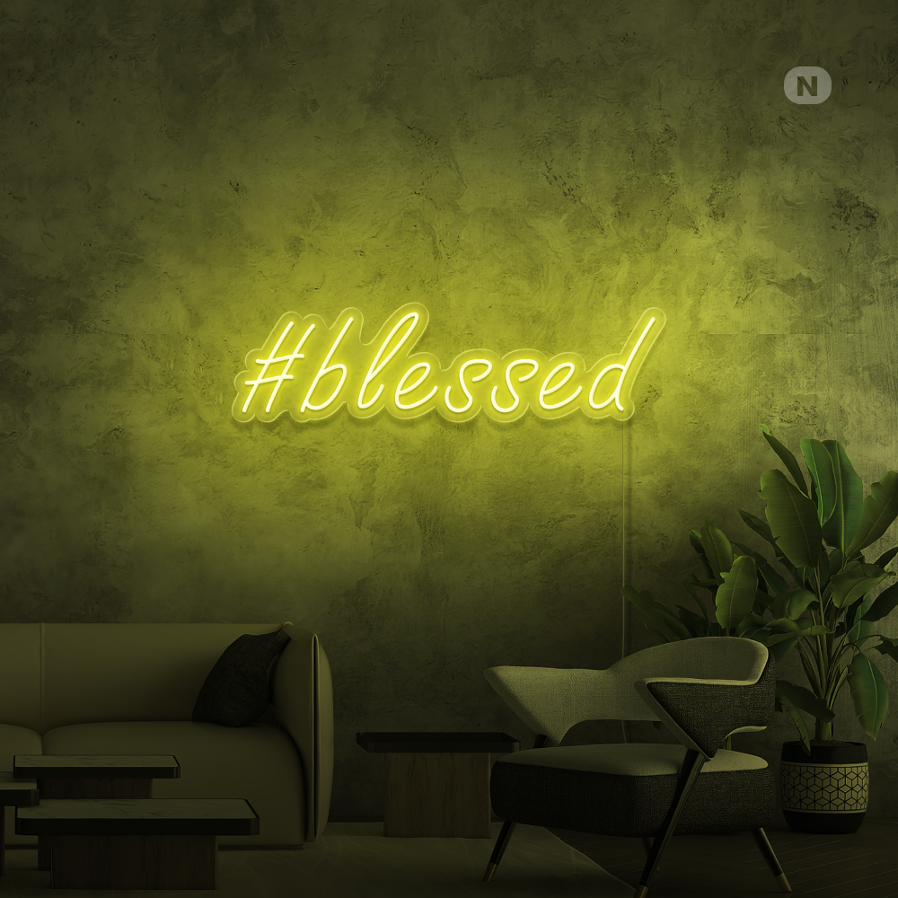 Neon Schild #Blessed