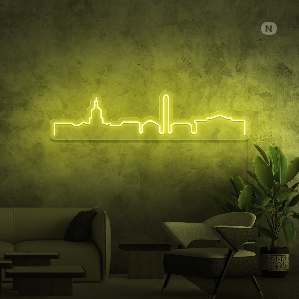 Neon Schild Skyline