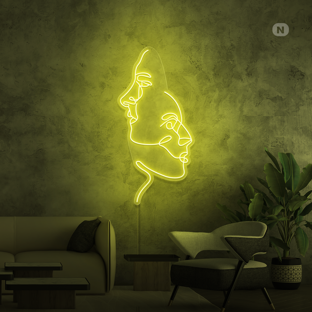 Neon Schild Die Gesichter