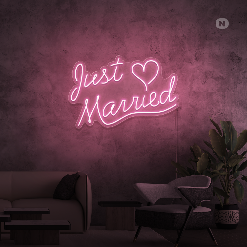 Neon Schild Just Married
